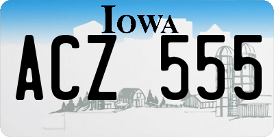IA license plate ACZ555