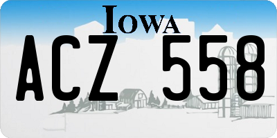 IA license plate ACZ558