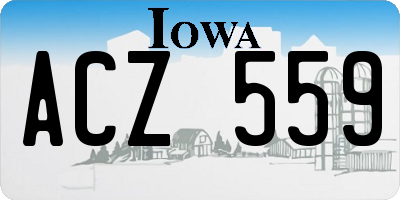 IA license plate ACZ559