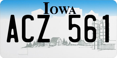 IA license plate ACZ561