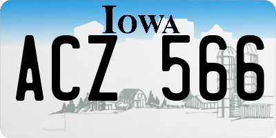 IA license plate ACZ566