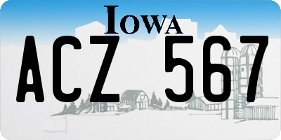 IA license plate ACZ567