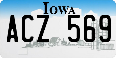 IA license plate ACZ569