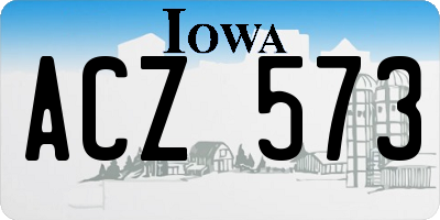 IA license plate ACZ573