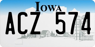 IA license plate ACZ574