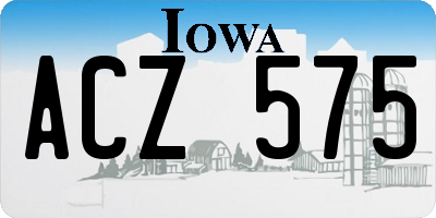 IA license plate ACZ575
