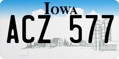 IA license plate ACZ577