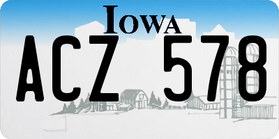 IA license plate ACZ578