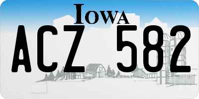 IA license plate ACZ582