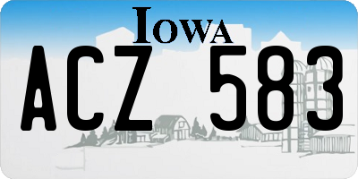 IA license plate ACZ583