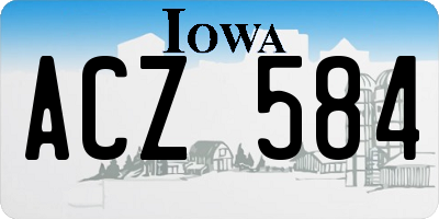 IA license plate ACZ584