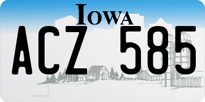 IA license plate ACZ585