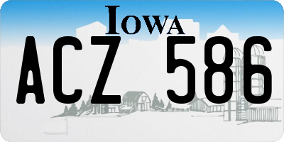 IA license plate ACZ586