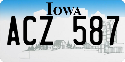 IA license plate ACZ587