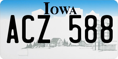 IA license plate ACZ588