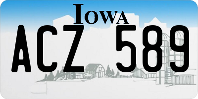 IA license plate ACZ589