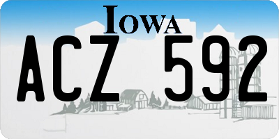 IA license plate ACZ592