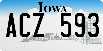 IA license plate ACZ593