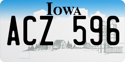 IA license plate ACZ596