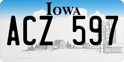 IA license plate ACZ597