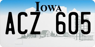 IA license plate ACZ605