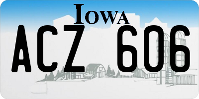 IA license plate ACZ606