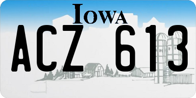 IA license plate ACZ613