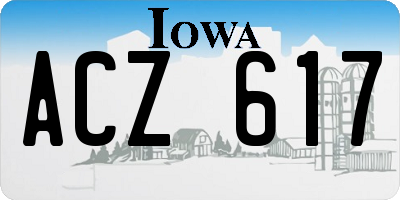 IA license plate ACZ617