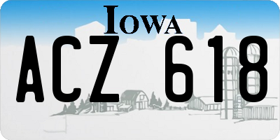 IA license plate ACZ618
