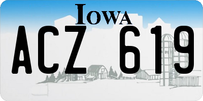 IA license plate ACZ619