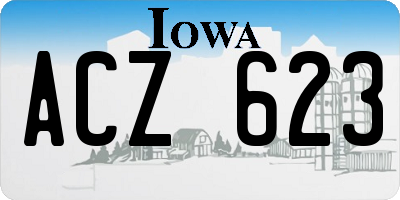 IA license plate ACZ623