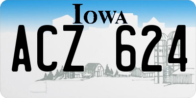 IA license plate ACZ624