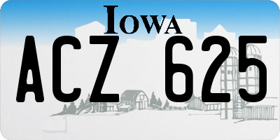 IA license plate ACZ625