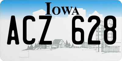 IA license plate ACZ628