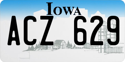 IA license plate ACZ629