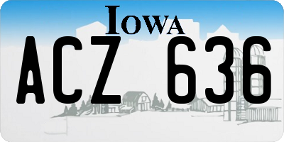 IA license plate ACZ636