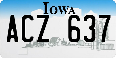 IA license plate ACZ637