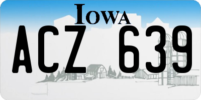 IA license plate ACZ639