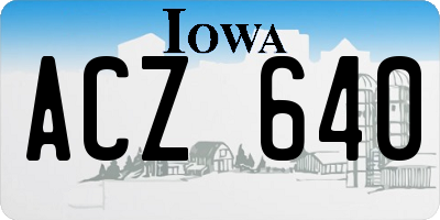 IA license plate ACZ640