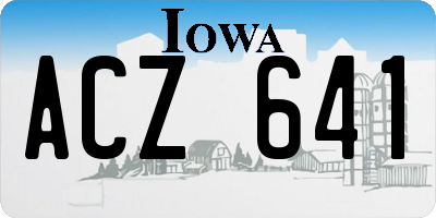 IA license plate ACZ641