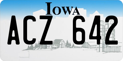 IA license plate ACZ642