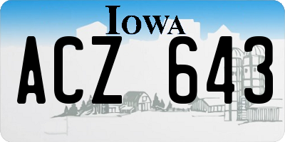 IA license plate ACZ643