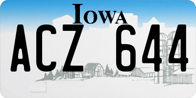 IA license plate ACZ644