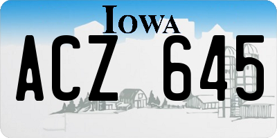 IA license plate ACZ645