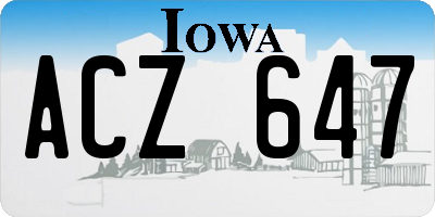 IA license plate ACZ647