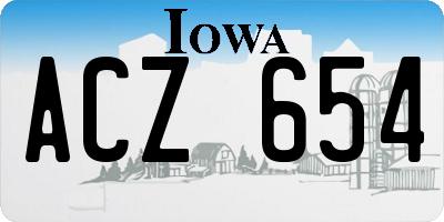IA license plate ACZ654