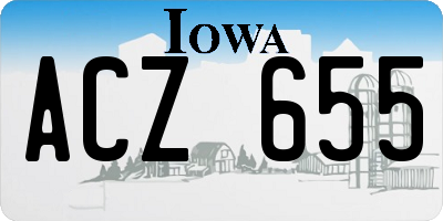 IA license plate ACZ655