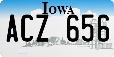 IA license plate ACZ656