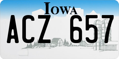 IA license plate ACZ657