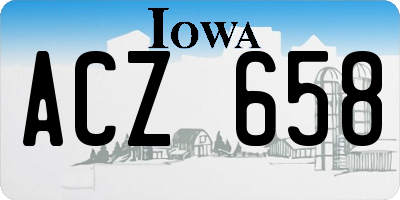 IA license plate ACZ658